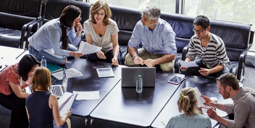 Diverse group meeting together