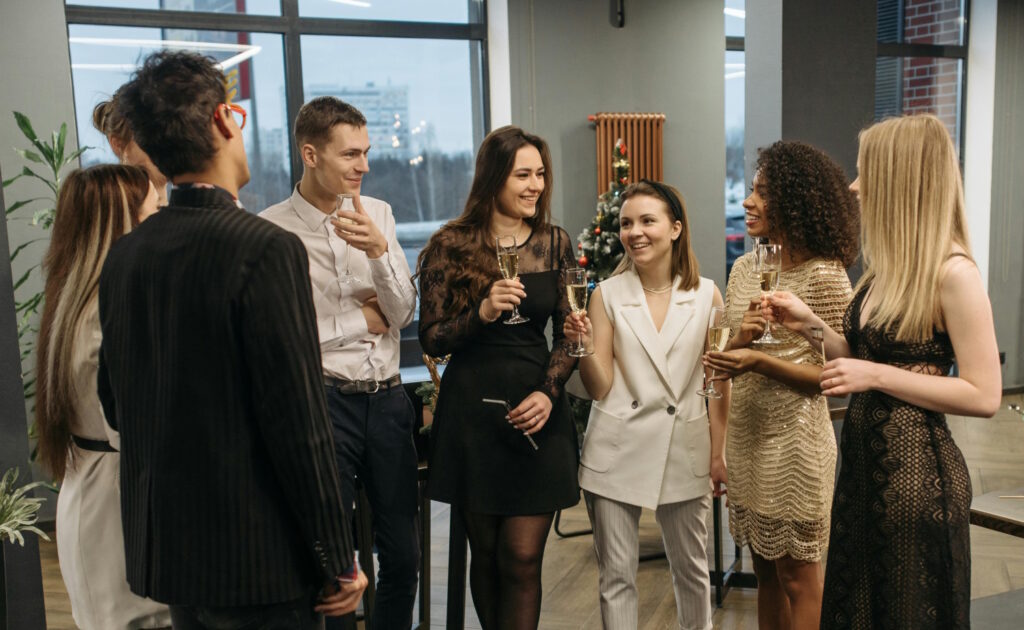 Team gathering at Christmas celebrating the sense of belonging and identity